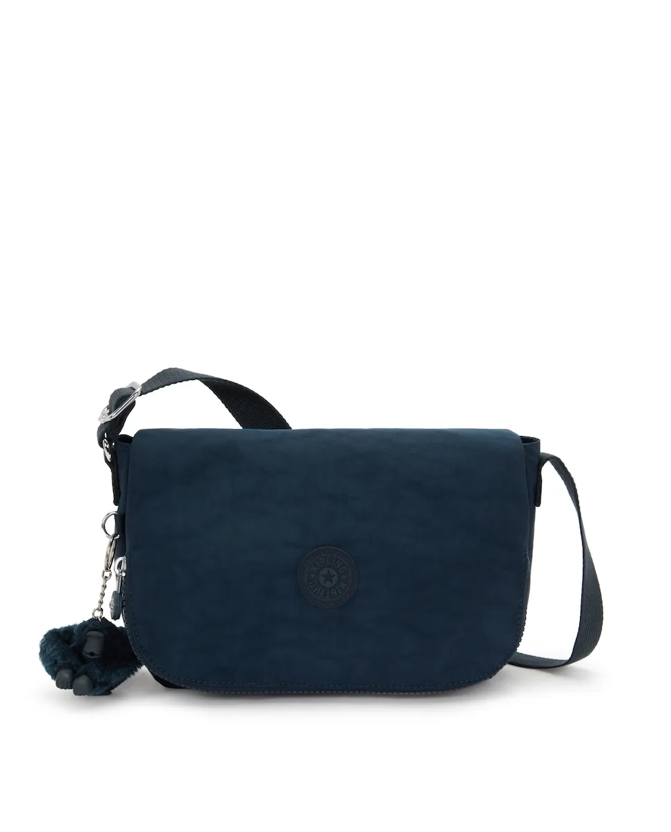 

Маленькая женская сумка через плечо с клапаном и кольцом для ключей Kipling, темно-синий