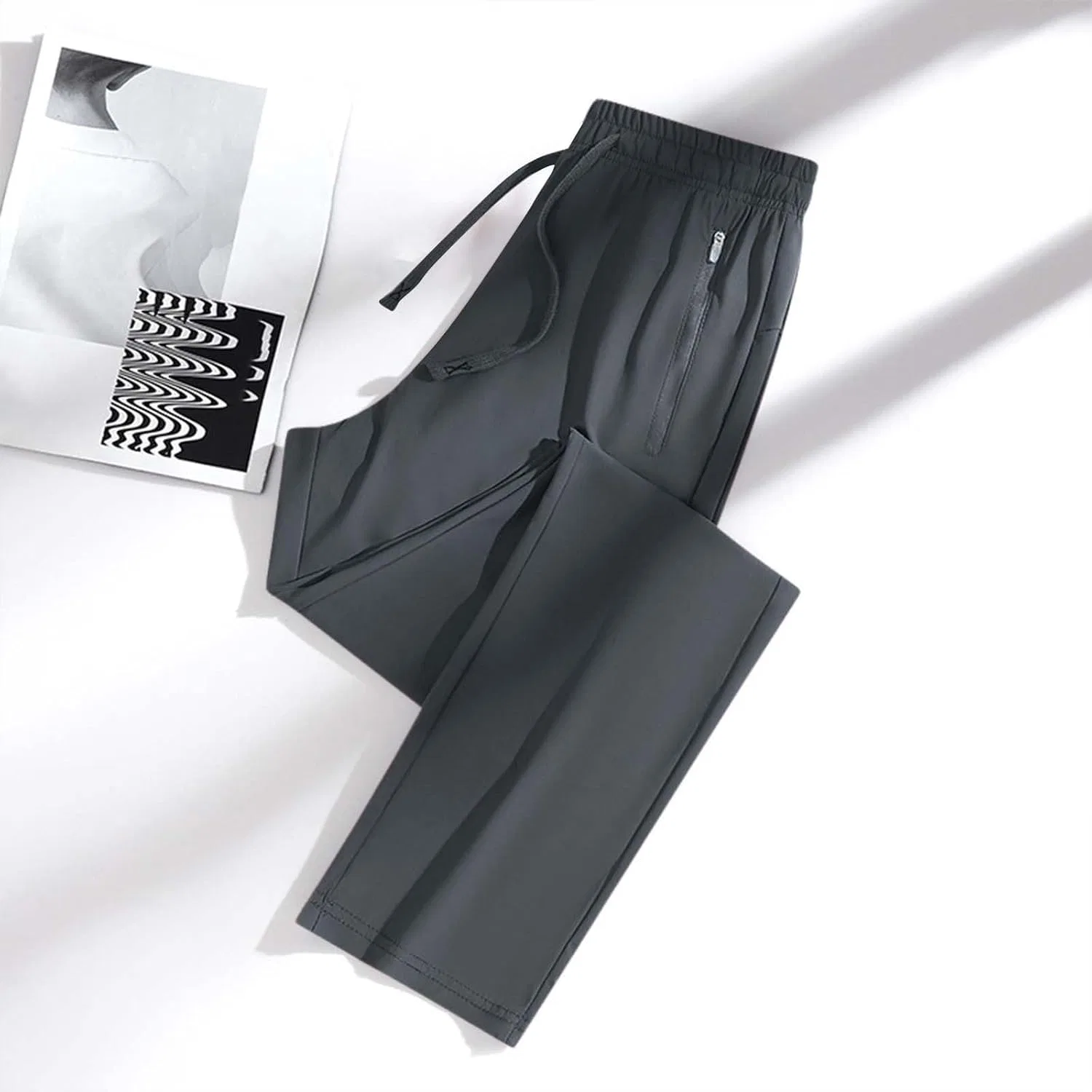 Beeswan Pants для женщин Comfysfit Stretch Active Comfys Fit быстросохнущие штаны для повседневной работы сверхдышащие Generic, темно-серый — фото 3