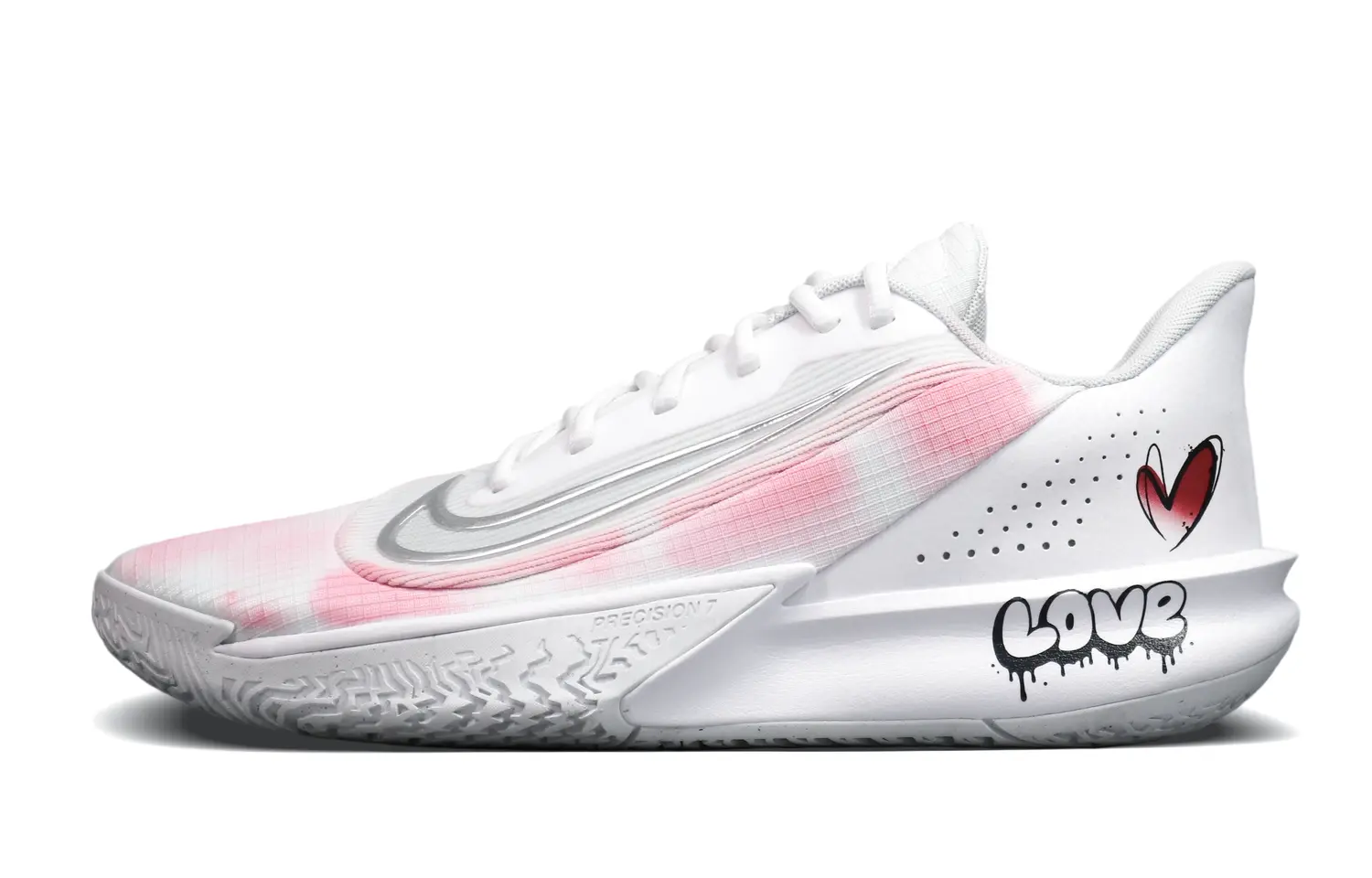 

Nike Прецизионные 7 амортизирующие износостойкие низкие баскетбольные кроссовки мужские бело-розовые, цвет White Pink