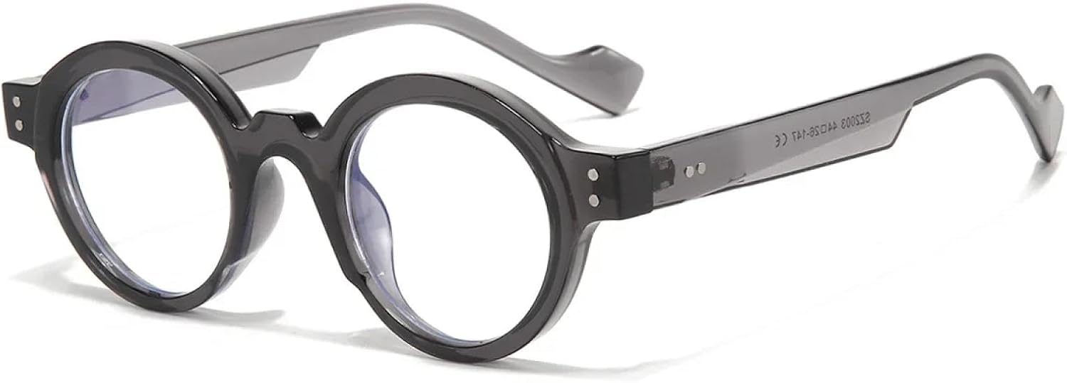 

Солнцезащитные очки с защитой от УФ-излучения UV400 | Круглые панк-очки с заклепками | Для женщин и мужчин, для занятий спортом на открытом воздухе и вождения DSVIGF, Gray Clear