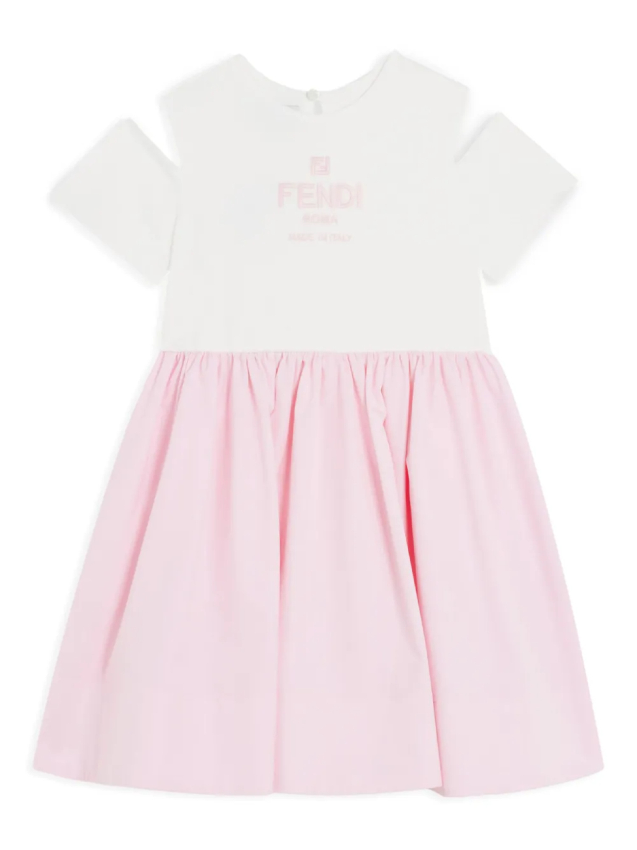 

Платье с вышитым логотипом Fendi Kids, розовый