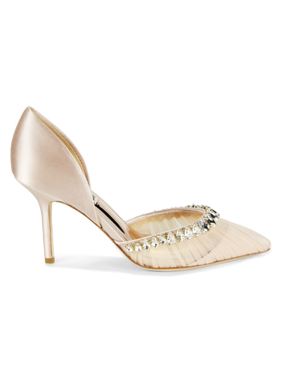 Туфли-лодочки Everley 89MM с декором D'Orsay Badgley Mischka, цвет Clay