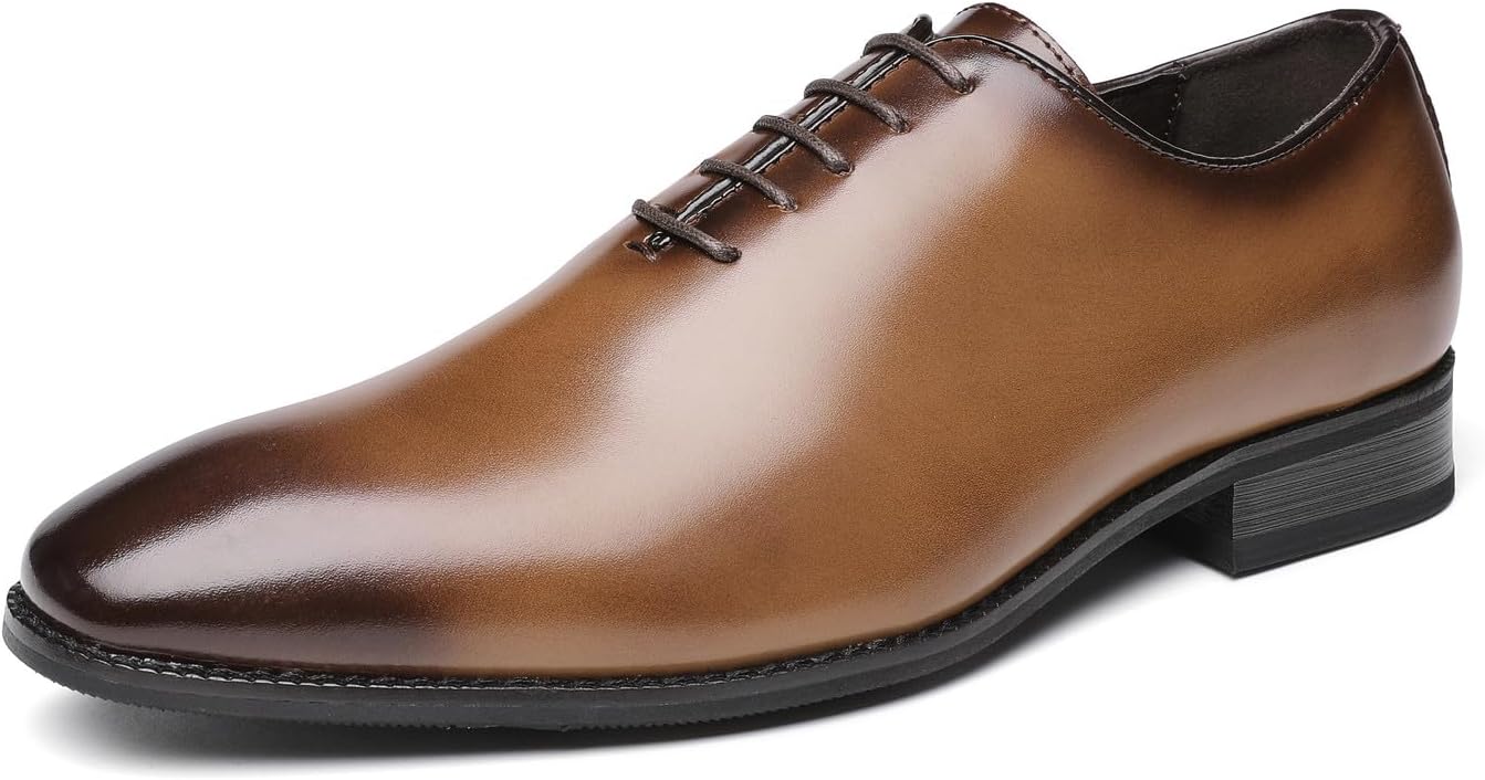 

Мужские классические туфли из кожи, формальные оксфорды, модные повседневные свадебные туфли для мужчин, туфли к смокингу Santimon, коричневый
