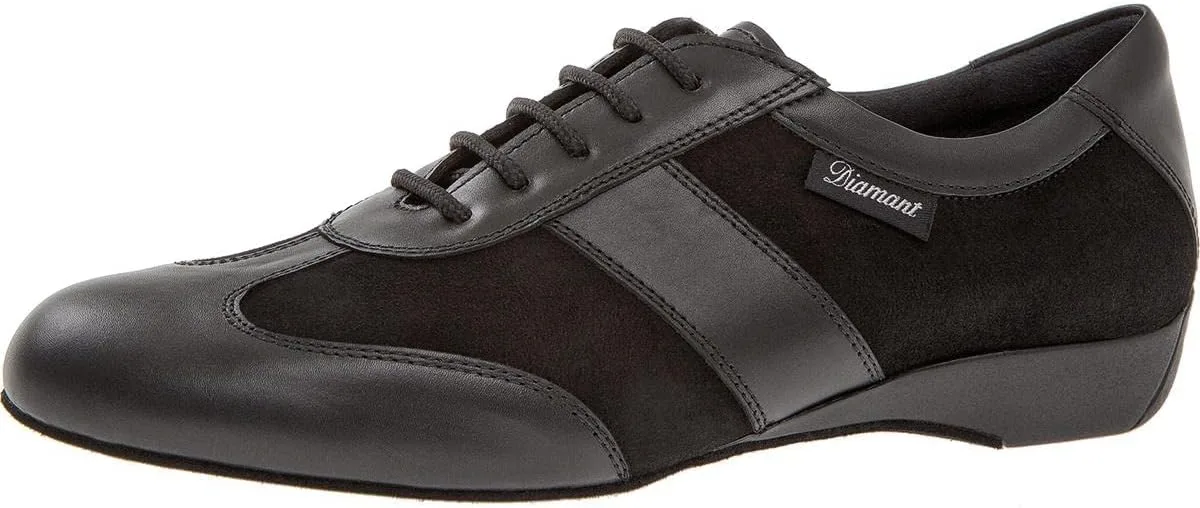 Мужские кожаные кроссовки для бальных танцев Diamond Leather 143 225 - 378 из микрофибры, черно-белые Diamant