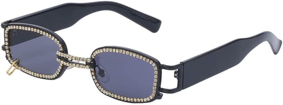 

2026 - Панк-очки квадратной формы для женщин, модные солнцезащитные очки с кристаллами в маленькой оправе для мужчин, защита от УФ-излучения UV400, прозрачные очки MTZJH, One Color