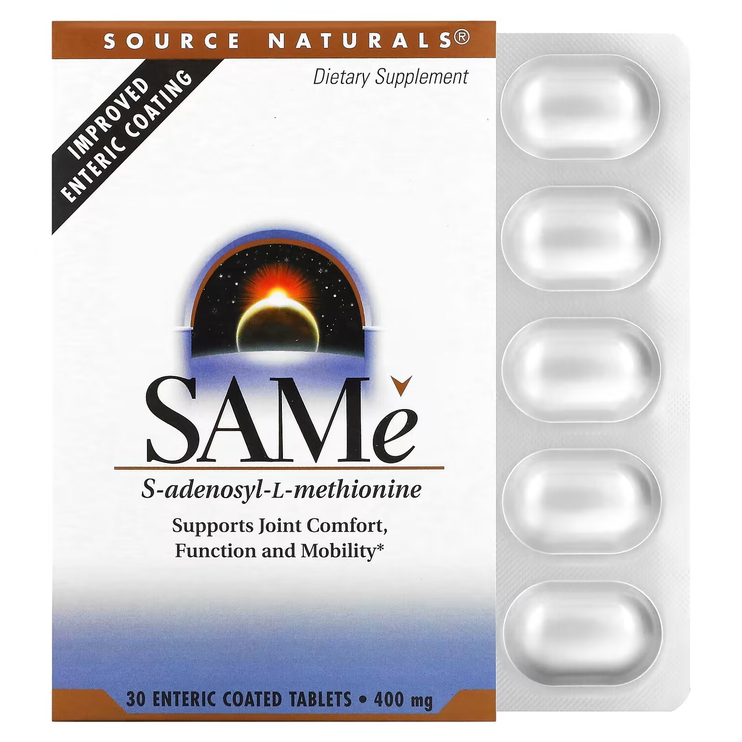 

Добавка Source Naturals SAMe 400 мг, 30 таблеток