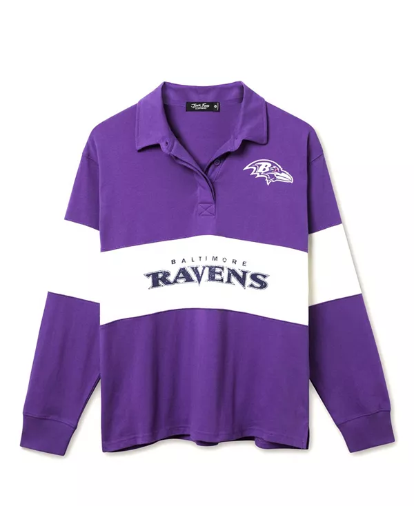 

Женский свитер с длинным рукавом в стиле НФЛ «Балтимор Рейвенс» по регби Junk Food Clothing, фиолетовый