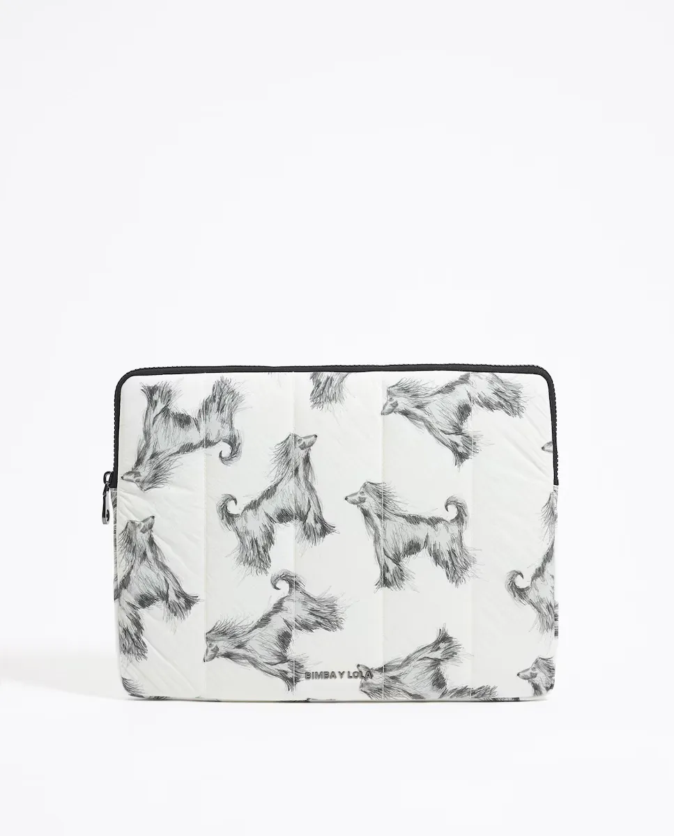 

Чехол для ноутбука 13,5 дюйма, нейлоновый серый карандаш с принтом борзая Bimba y Lola, белый
