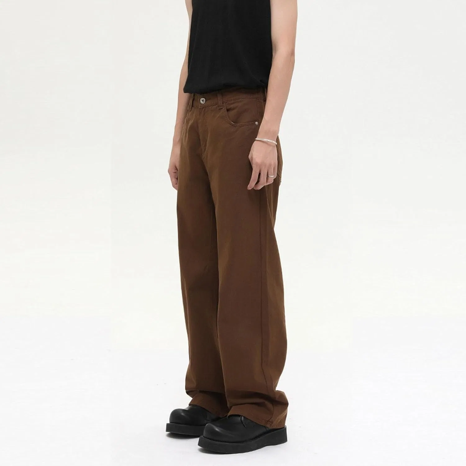 Джинсы свободные Men's Hip Hop, Brown — фото 3