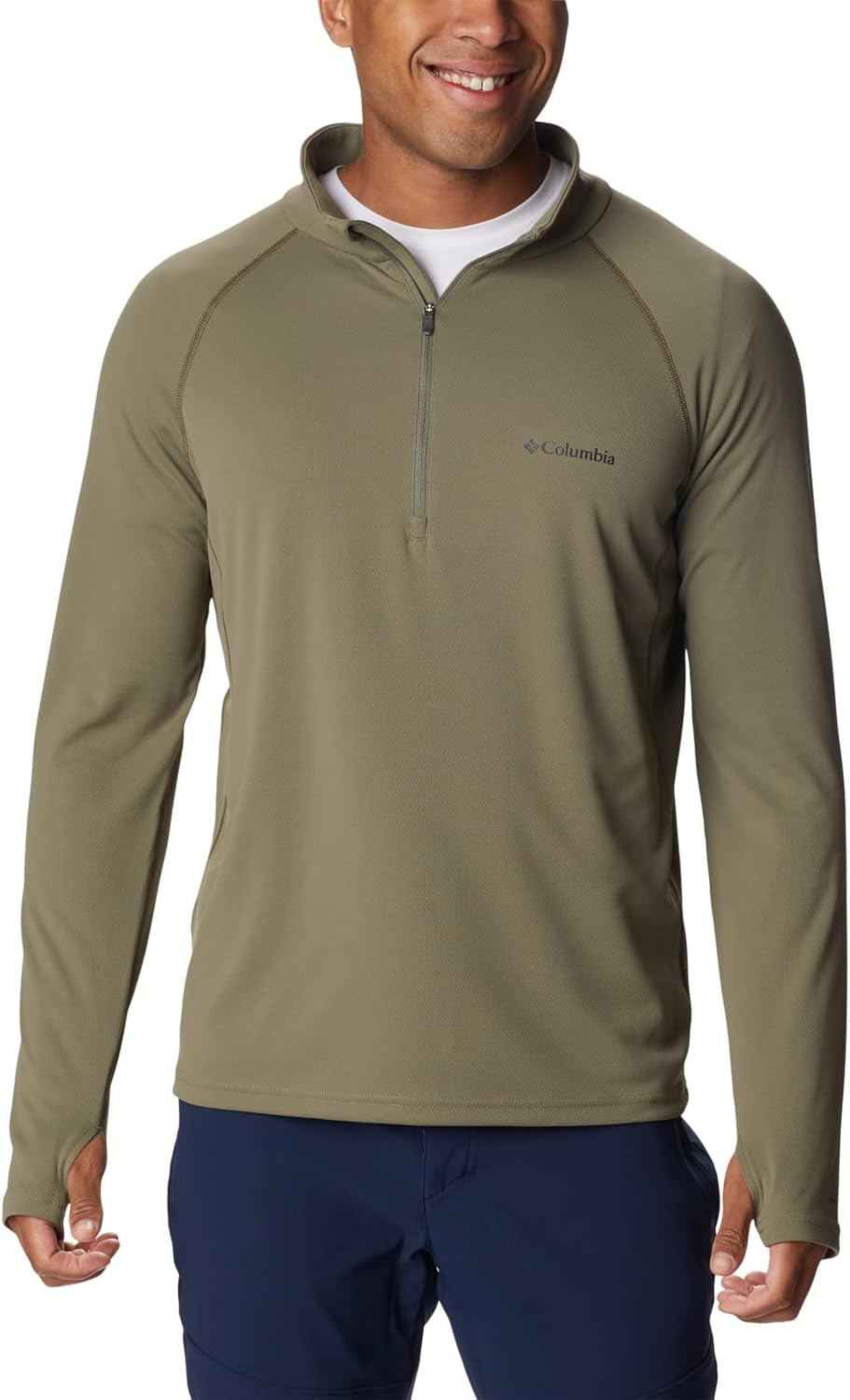 

Columbia мужская толстовка Narrows Pointe с молнией до половины, Stone Green/Olive Green