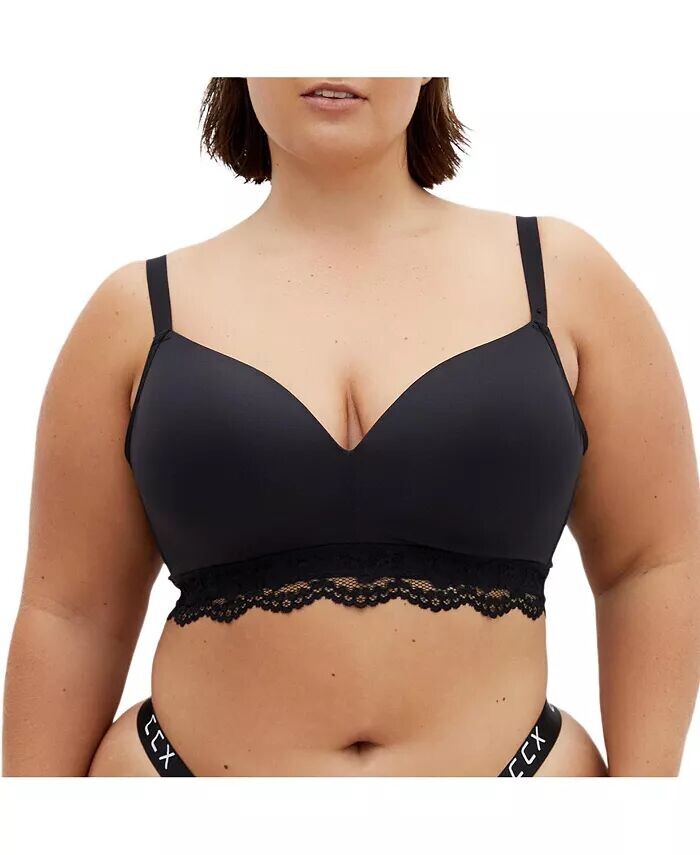 

Бюстгальтер с фирменной косточкой Plus Size CITY CHIC, черный