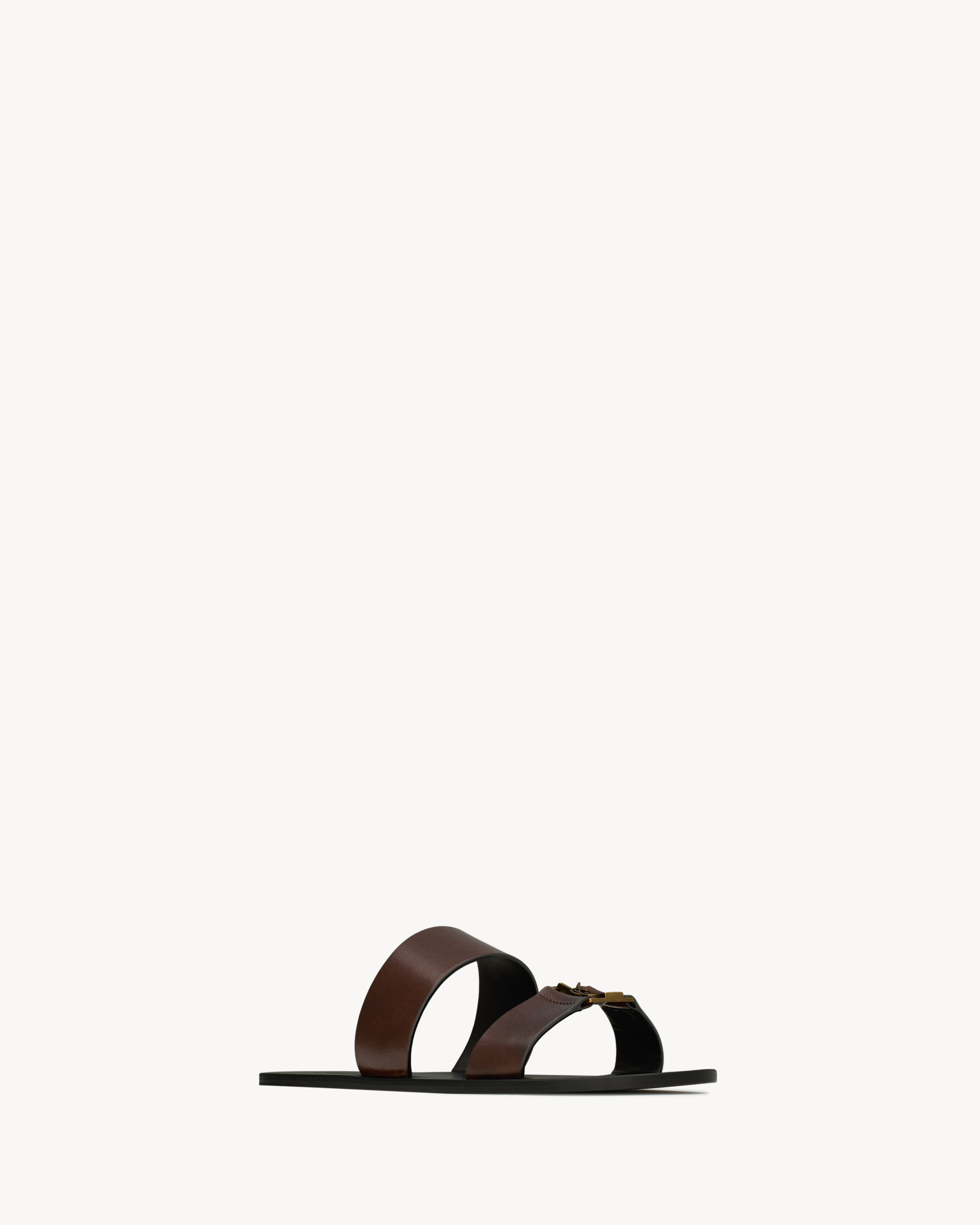 Сланцы BABYLONE из гладкой кожи SAINT LAURENT, коричневый — фото 3