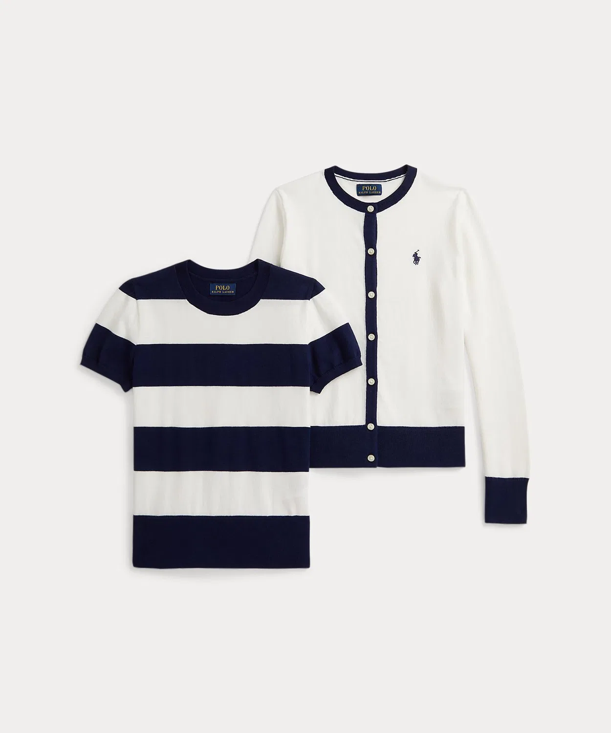 Детский сет: футболка и кардиган Ralph Lauren, хлопок, белый