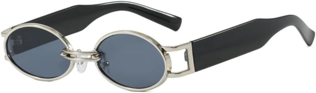 

Солнцезащитные очки с защитой UV400 | Овальная металлическая оправа, панк-стиль, широкая дужка | для женщин и мужчин, для занятий спортом на открытом воздухе и вождения DSVIGF, C5 Silvery