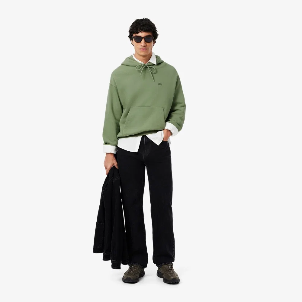 Мужское худи свободного кроя SH7741-55N цвета мох от Lacoste — фото 4