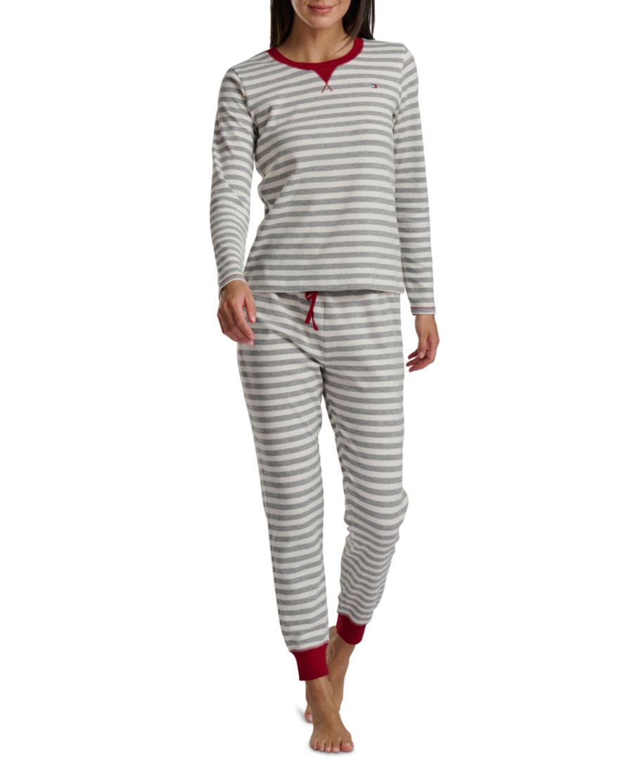 

Женский комплект из 2 предметов: термопижама с принтом Tommy Hilfiger, Heather Grey Feeder Stripe