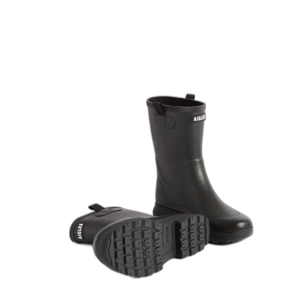 Сапоги женские резиновые Aigle Alya с логотипом, черный