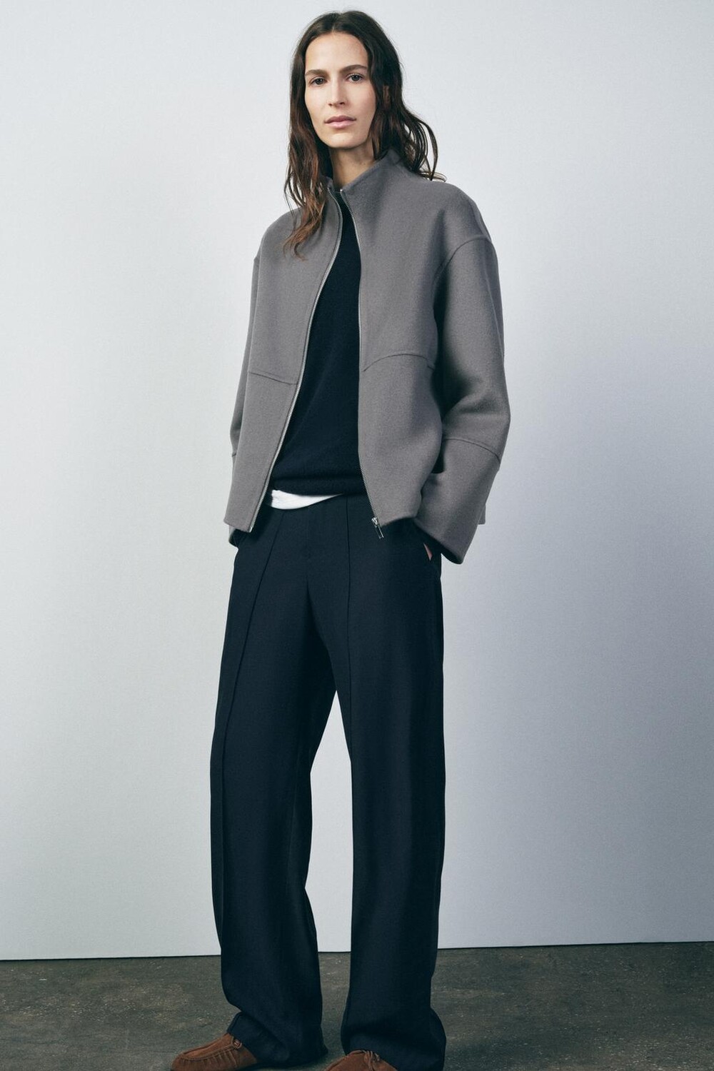 

Куртка из шерсти ZARA, серый мергель