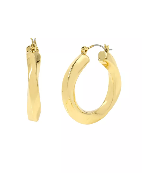 

Серьги-Кольца средней толщины с плетением Steve Madden, gold