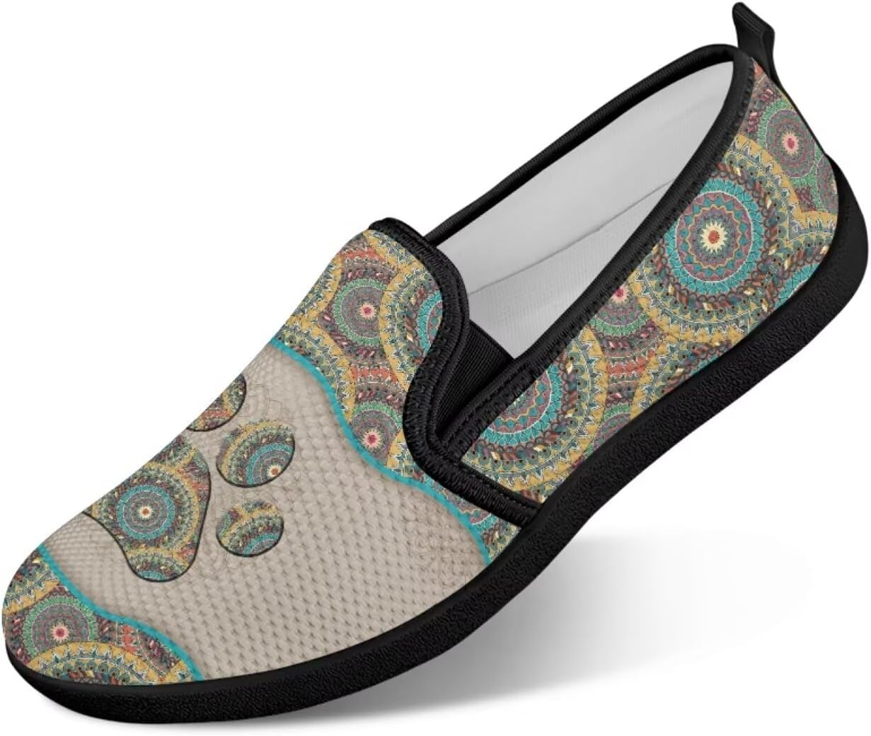 

Мужские прогулочные кроссовки без шнурков, удобные, модные, повседневные кроссовки, дышащая сетка, для фитнеса и тренировок, легкие, размеры США 4-9 Twousenru, Tribe Floral & Paw Print