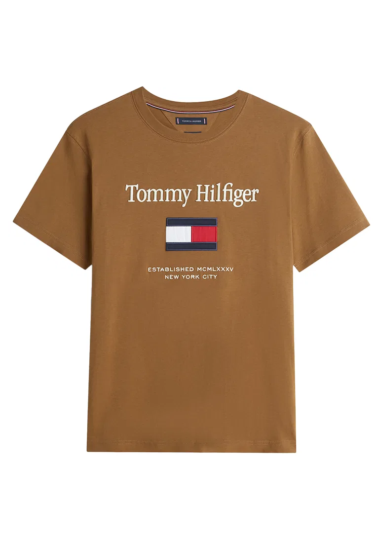 Футболка с вышивкой, Tommy Hilfiger, хаки