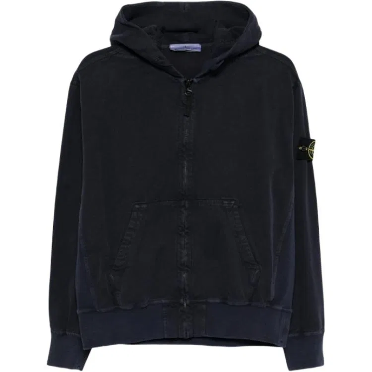 Толстовка с капюшоном на молнии Oversized Fit STONE ISLAND, Blue