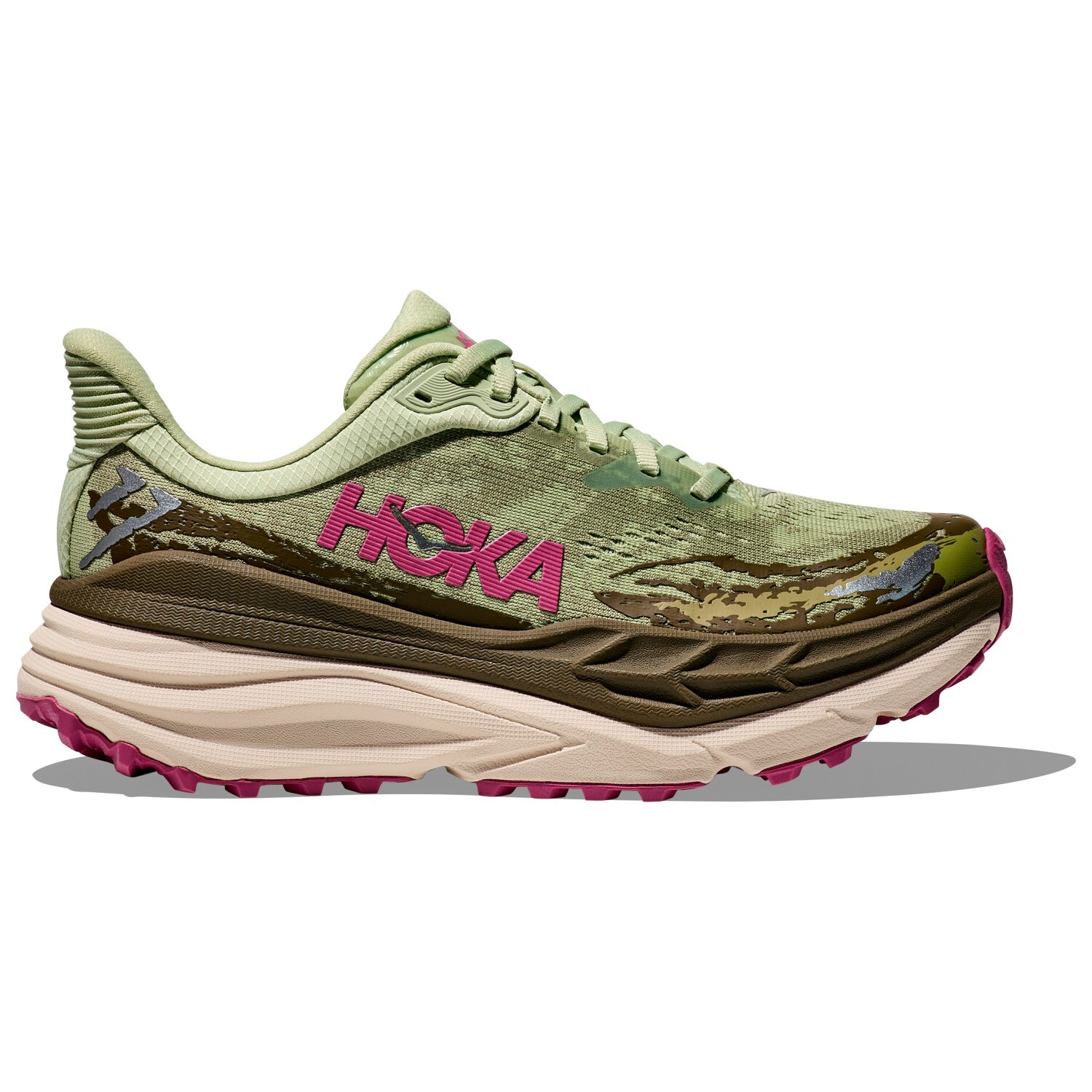 

Кроссовки для бега по пересеченной местности Hoka Women's Stinson 7, цвет Seed Green/Beet Root