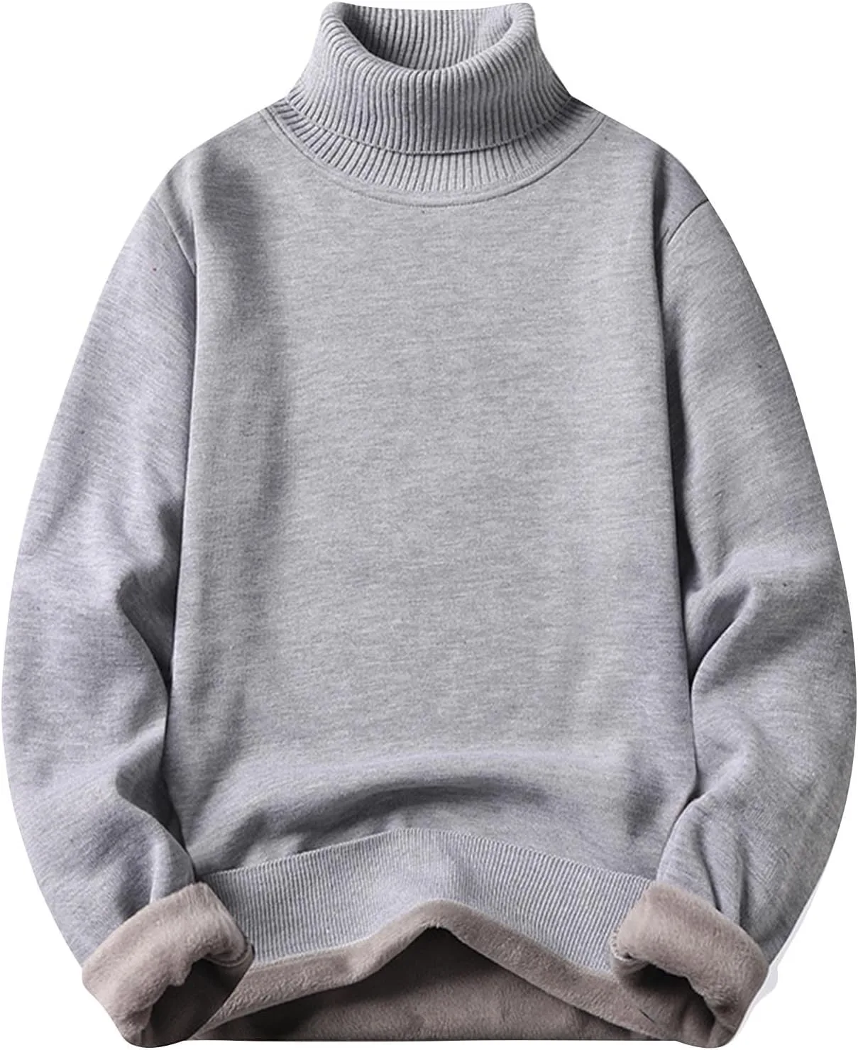

Мужской вязаный свитер с классическим плетеным воротником-водолазкой QUNPIU