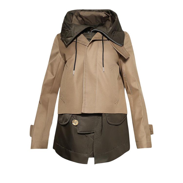 

Блузон Sacai Cotton Gabardine Blouson, Beige/Dark Khaki