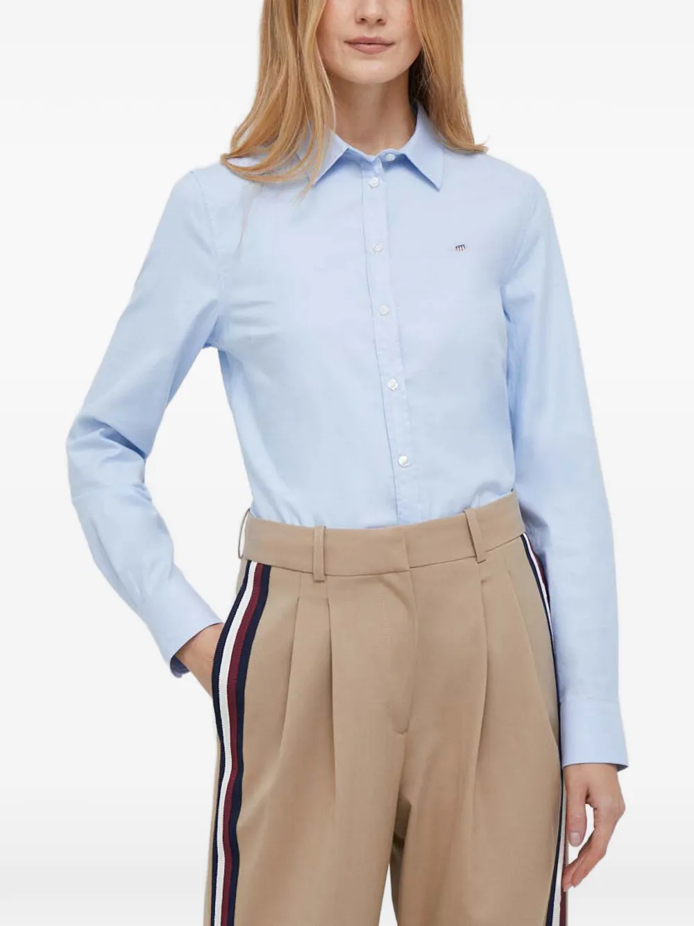 

Рубашка с вышитым логотипом Gant, синий