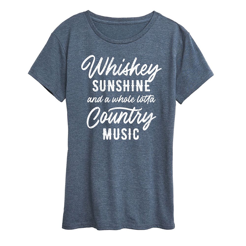 

Женская футболка с графическим рисунком Whisky Sunshine Country Music, цвет Heather Blue