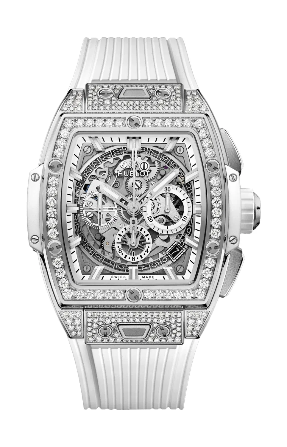 SPIRIT OF BIG BANG ТИТАН БЕЛЫЙ С ПАВЕ 42 ММ - 642.NE.2010.RW.1604 HUBLOT, черный