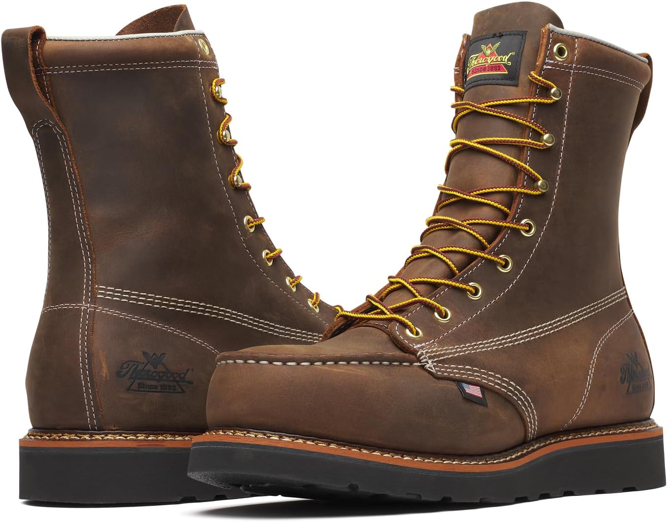 Мужские ботинки Thorogood American Heritage - 8 сектоподошва с защищенным стальным носком, черный — фото 3