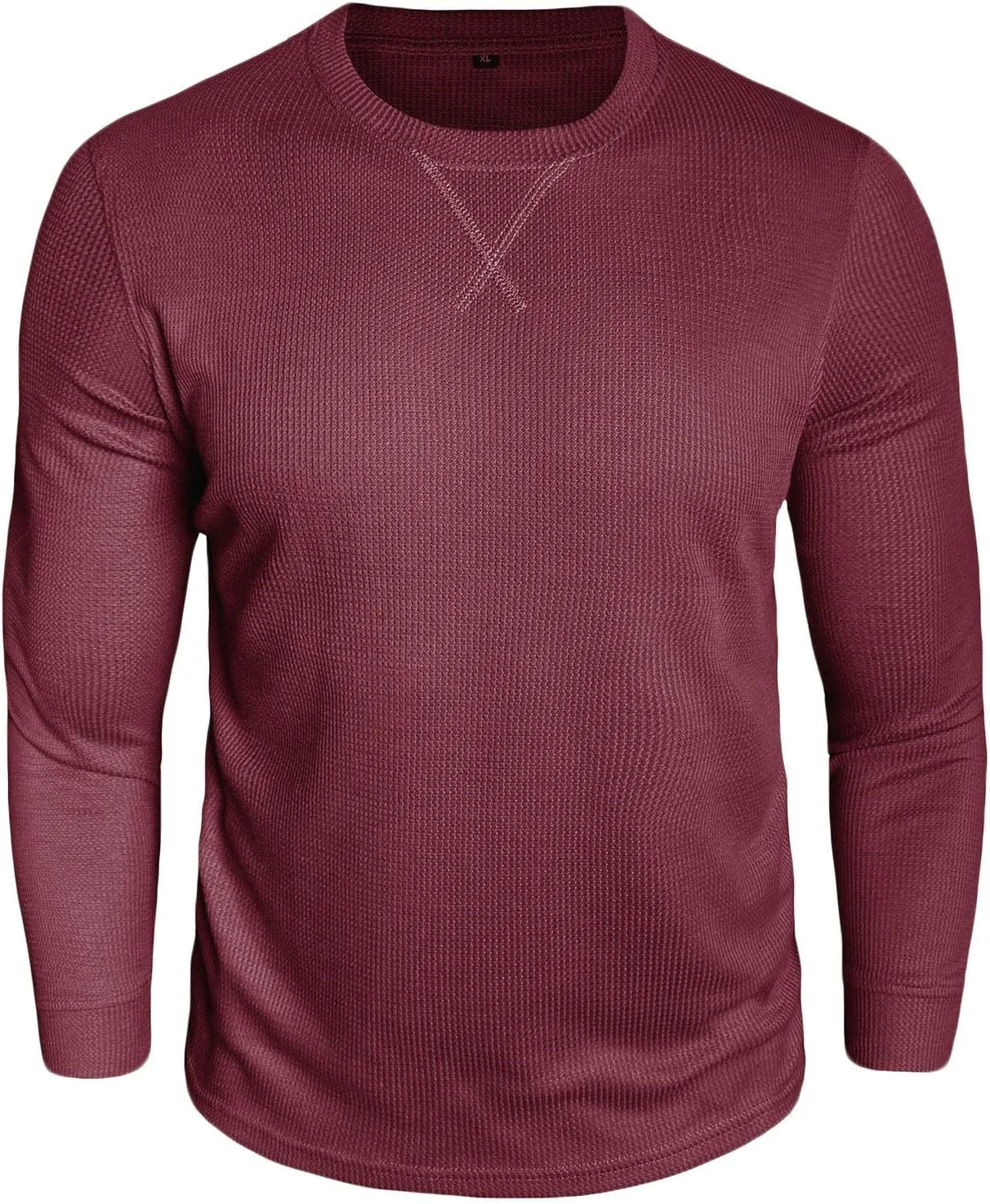 

Мужская футболка с длинным рукавом летняя однотонная вафельная легкая дышащая