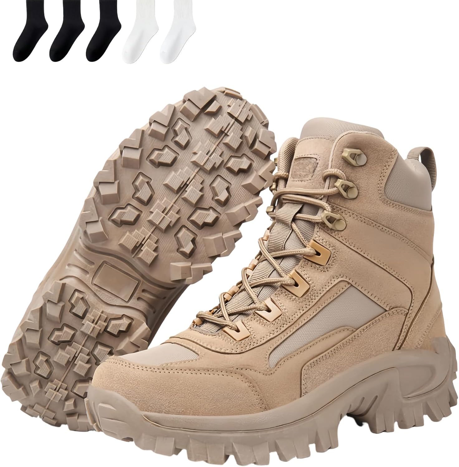 

Кожаные ботинки Luxsines, мужские ортопедические защитные ботинки с проколозащитой, водонепроницаемые, противоусталостные, походные ботинки Generic, Sand