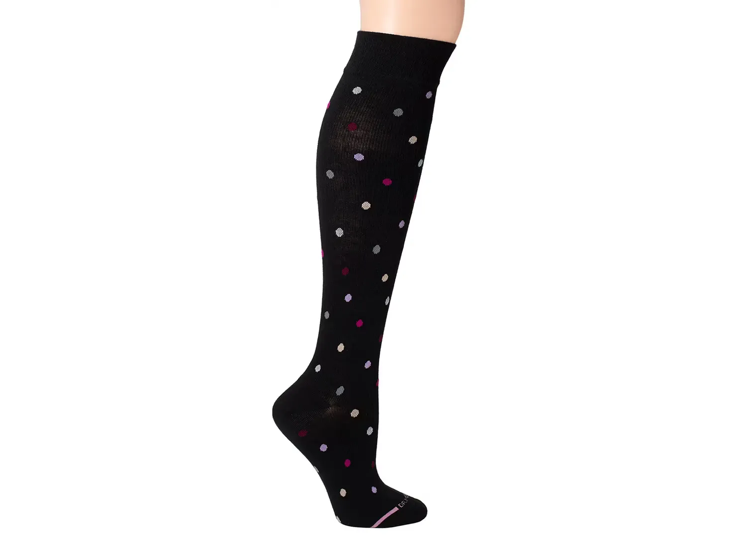 

Женские высокие носки для широкой икры Dancing Dot Dr. Motion, Black/Multicolor Polka Dots