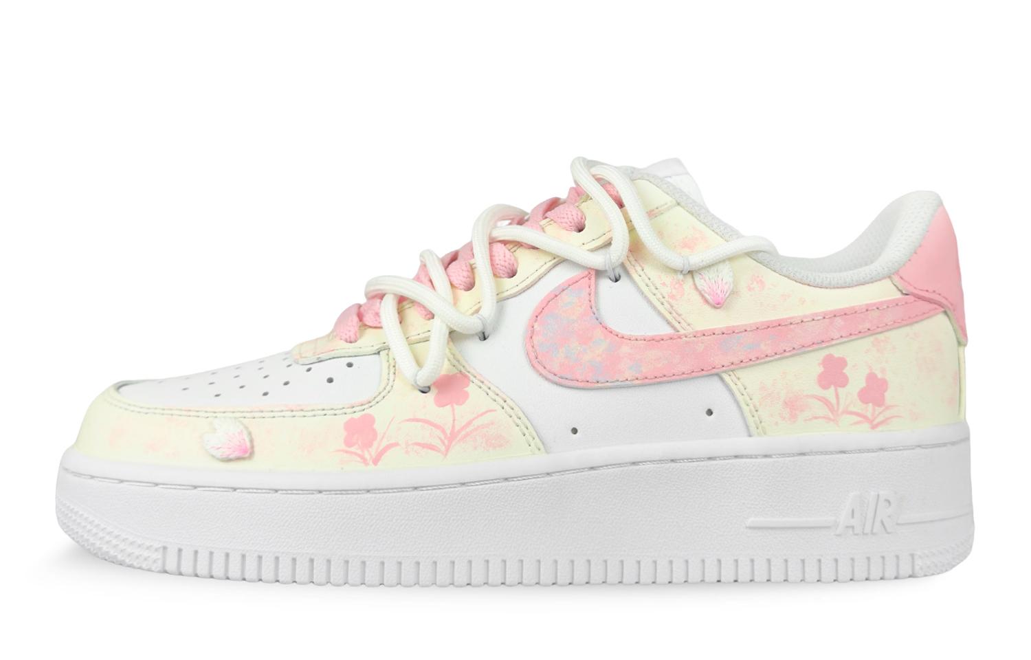 

Nike Кроссовки Air Force 1 Diana Slip Resistant Abrasion Resistant Shock Absorbers Low top Kids' Skateboarding Shoes Yellow Pink