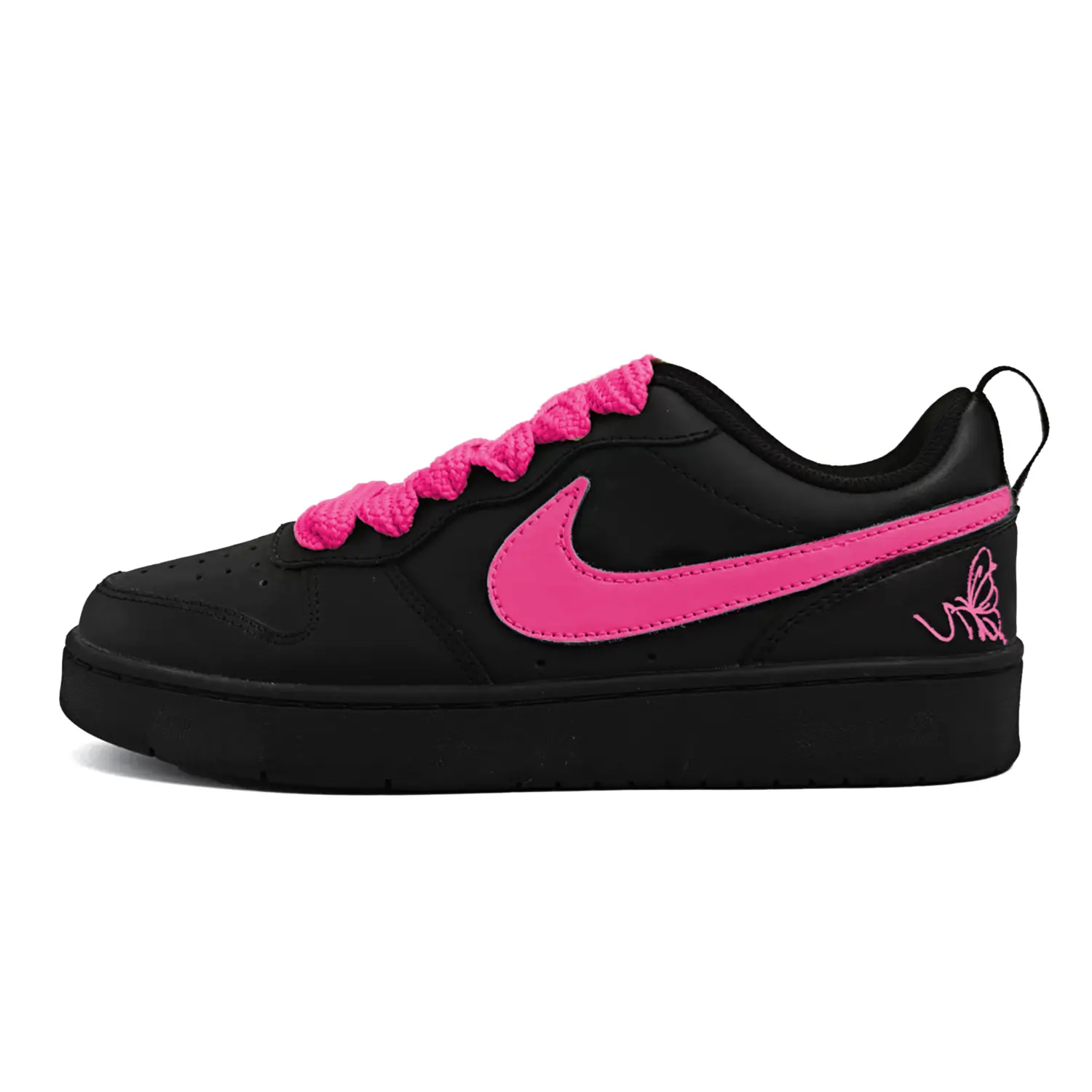 

Детские скейтерские кроссовки Court Borough для младших школьников Nike, черный/розовый