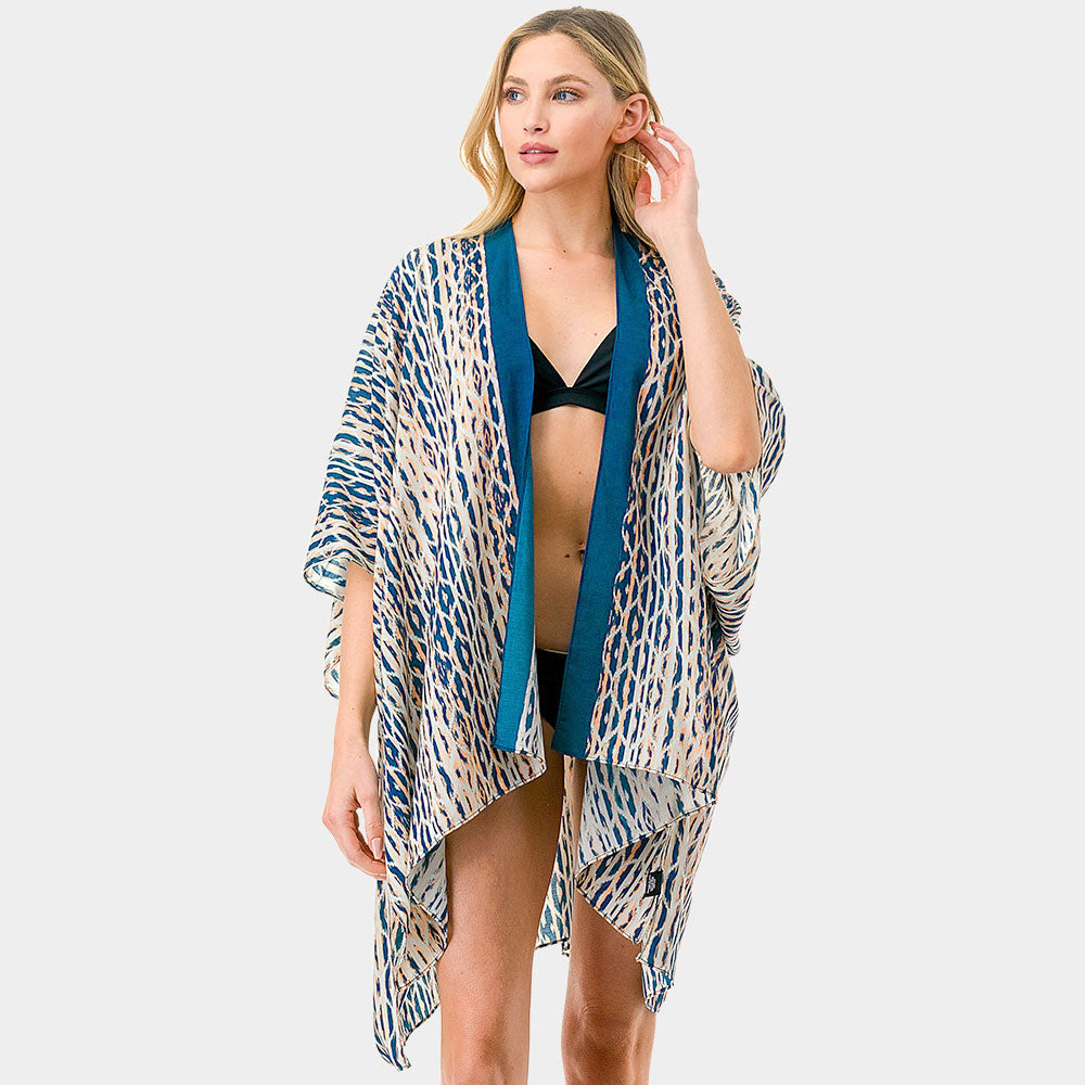 

Кимоно-пончо с геометрическим принтом TRUEDAMES, синий
