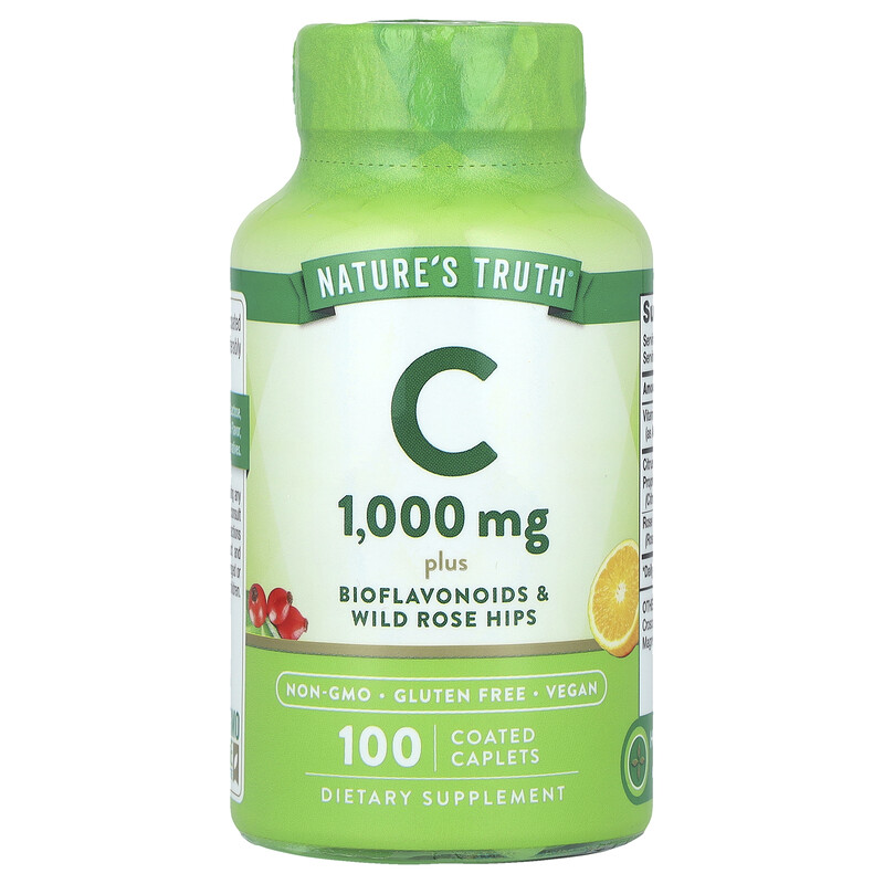 

Nature's Truth, Витамин C с биофлавоноидами и шиповником, 100 капсул в оболочке