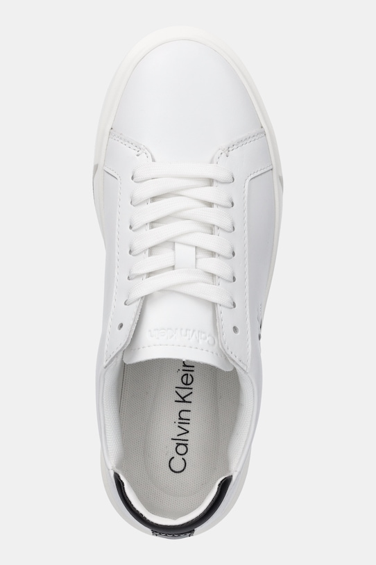 Кроссовки Basket Lace Up из кожи Calvin Klein, белый — фото 4