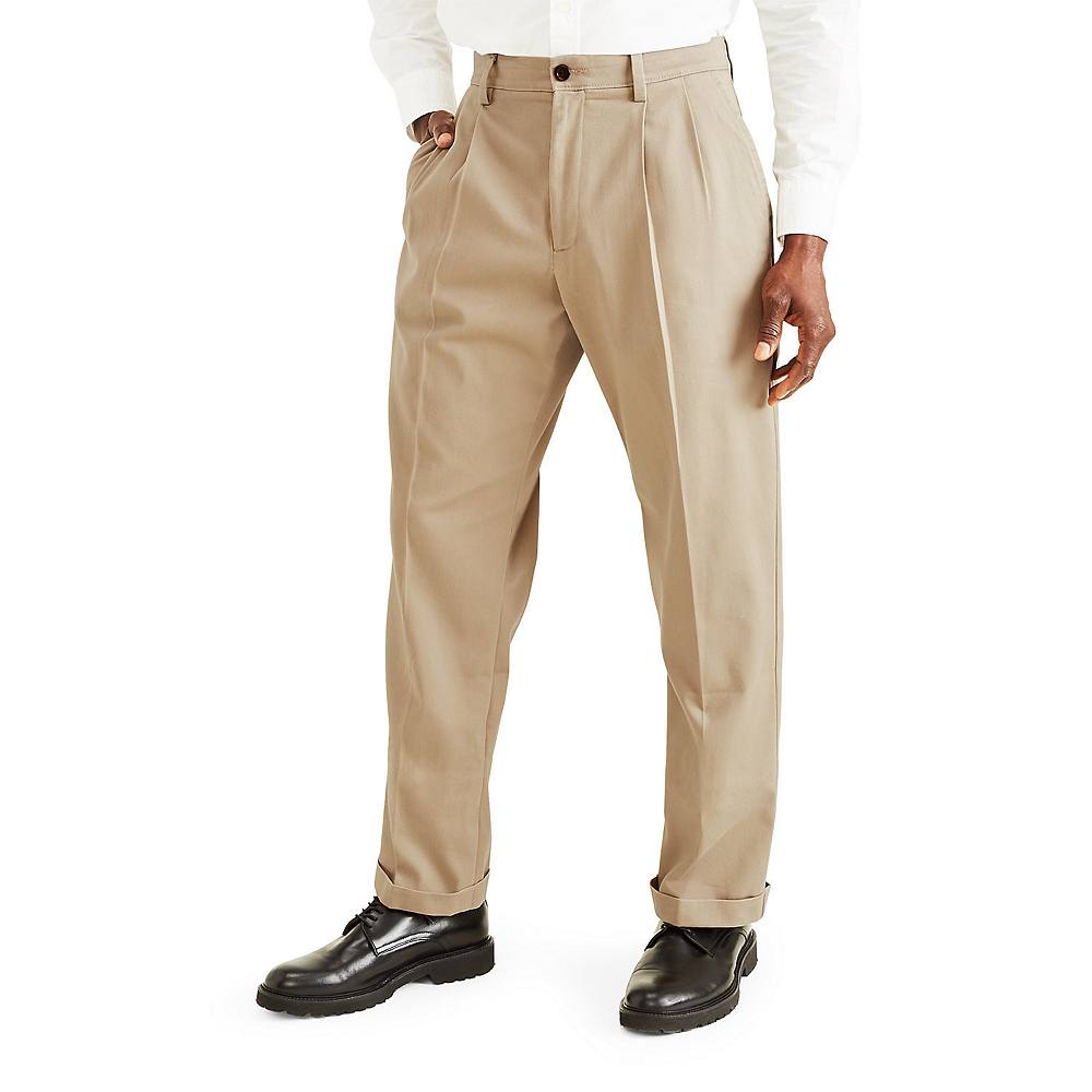 

Мужские брюки Dockers Stretch Easy Khaki свободного кроя со складками, цвет Khaki