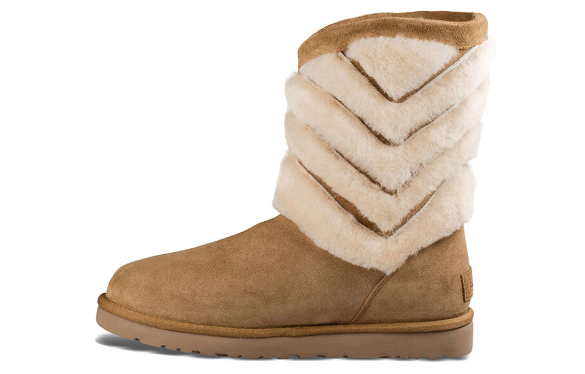 Ботинки зимние женские UGG средней высоты, каштановый