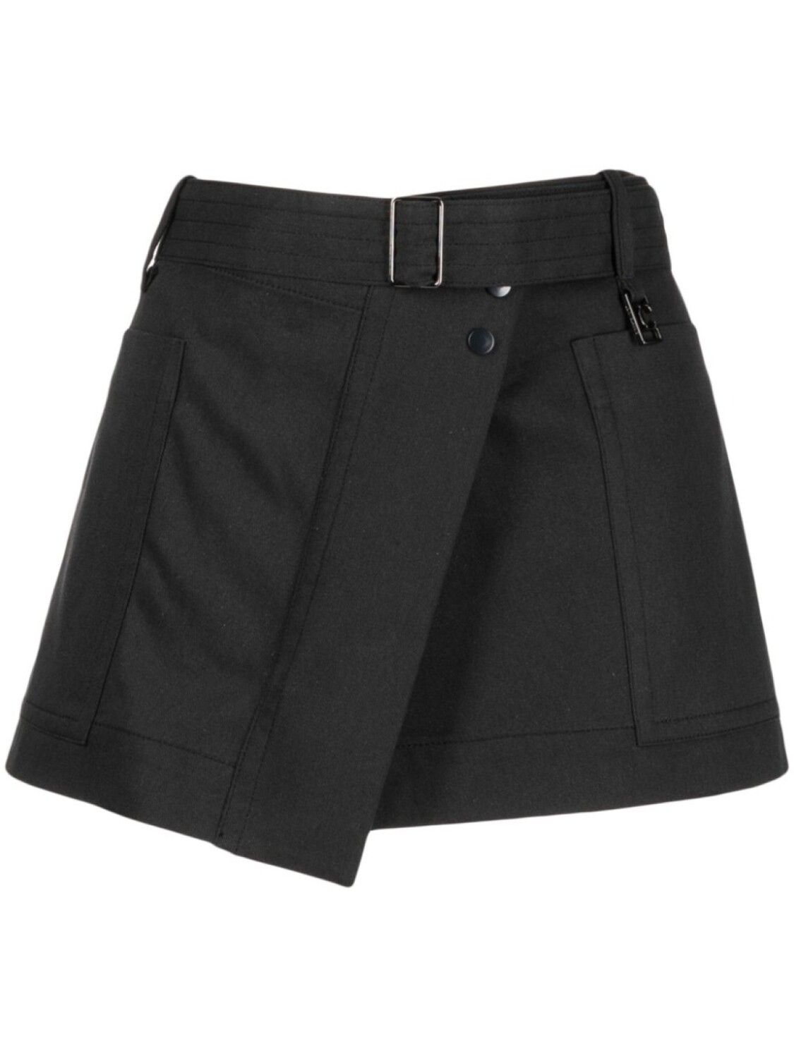 

Юбка мини асимметричного кроя с поясом Low Classic, черный