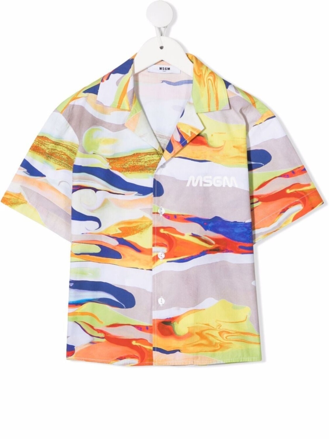 

MSGM Kids рубашка Cuban с принтом, оранжевый
