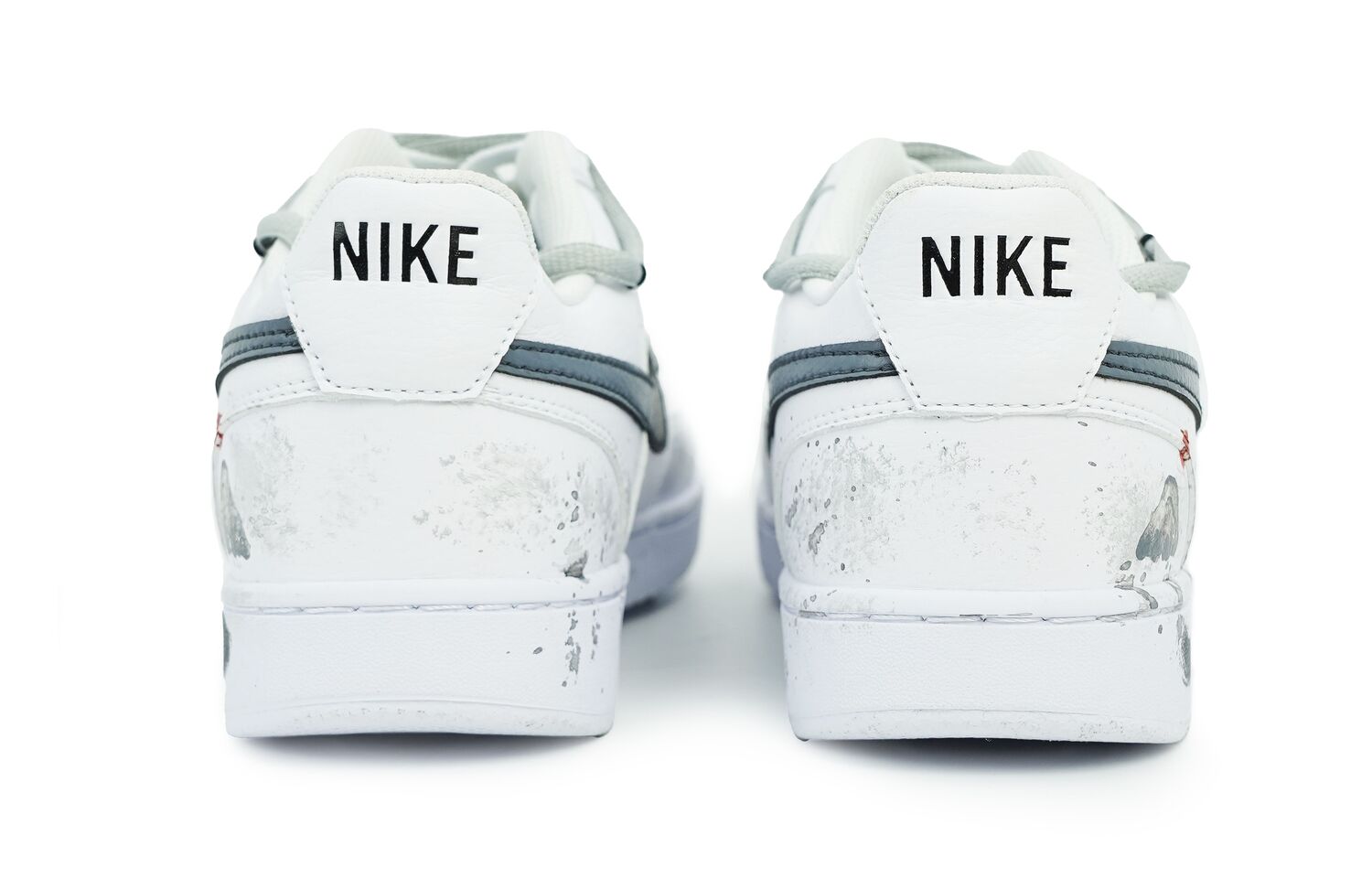 Кроссовки Nike Court Vision 1 Low-Top мужские бело-черные, атмосфера пейзажной живописи — фото 4