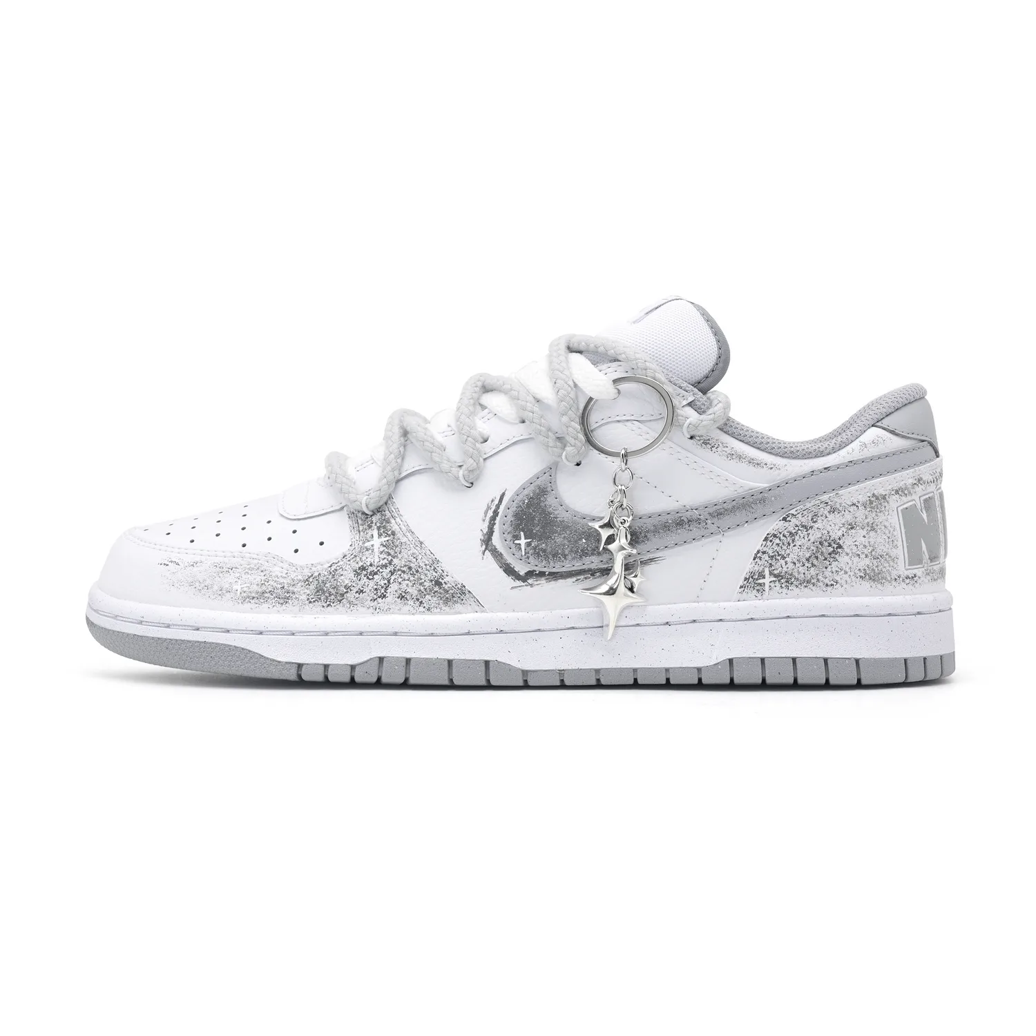 Nike Кроссовки для скейтбординга мужские Big Abrasion Resistant Breathable Low top Gray White