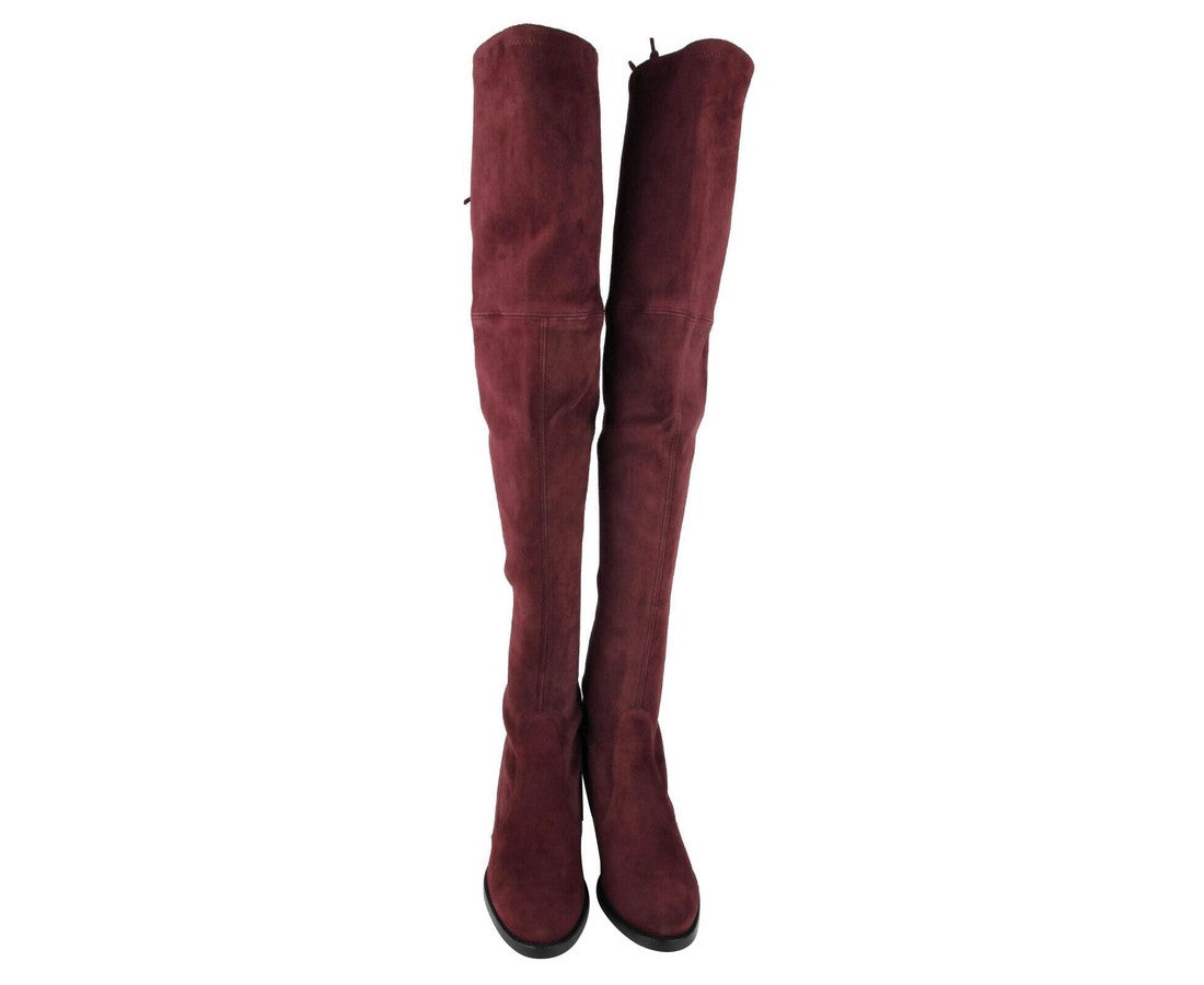 Женские замшевые высокие сапоги Stuart Weitzman Tipland Cabernet, Cabernet Burgundy — фото 3
