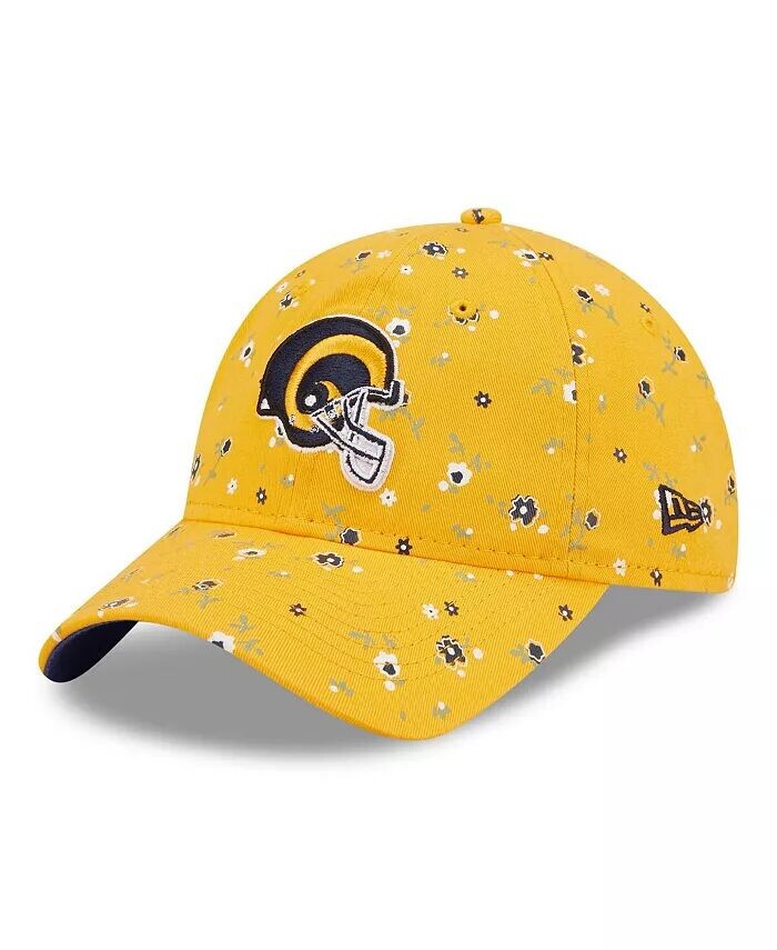 

Женская золотая регулируемая шляпа Los Angeles Rams с цветочным принтом 9TWENTY New Era, золотой