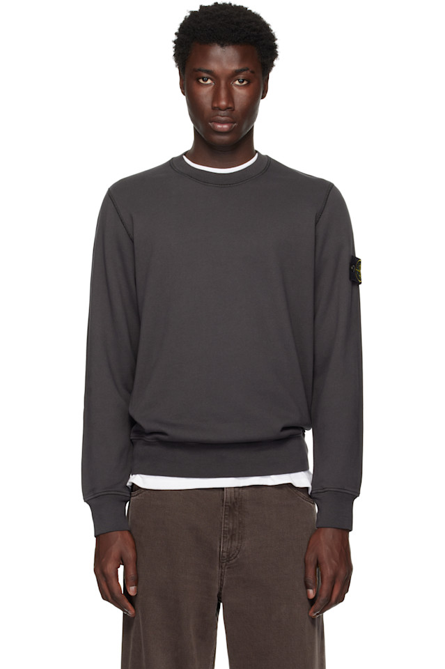 

6100044 худи из органического хлопка флис Stone Island, серый